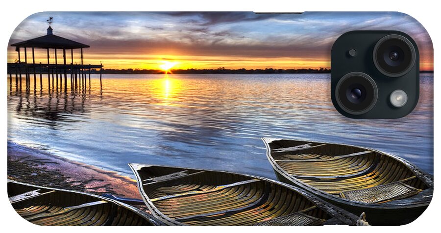 Boats iPhone Case featuring the photograph End of the Day by Debra and Dave Vanderlaan