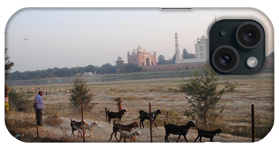 Taj Mahal iPhone Case featuring the photograph End of the Day at Mehtab Bagh by Jacqueline M Lewis