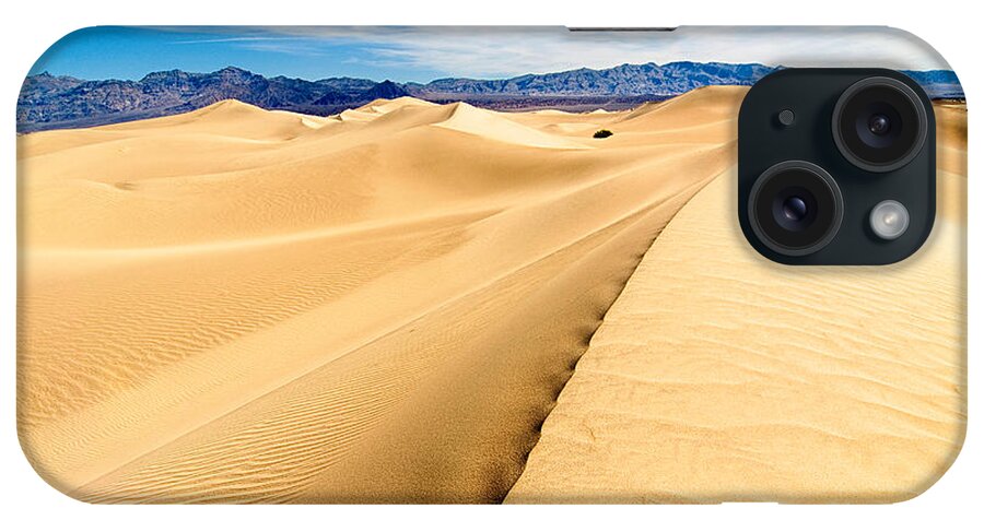 Sand Dune iPhone Case featuring the photograph Endless Dunes - Panoramic view of sand dunes in Death Valley National Park by Jamie Pham
