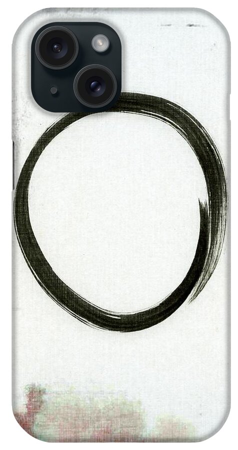 Enso iPhone Case featuring the painting Enso #2 - Zen Circle Abstract Black and Red by Marianna Mills