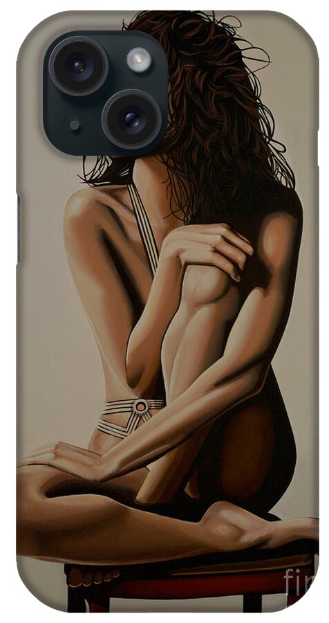 Eva Longoria iPhone Case featuring the painting Eva Longoria Painting by Paul Meijering
