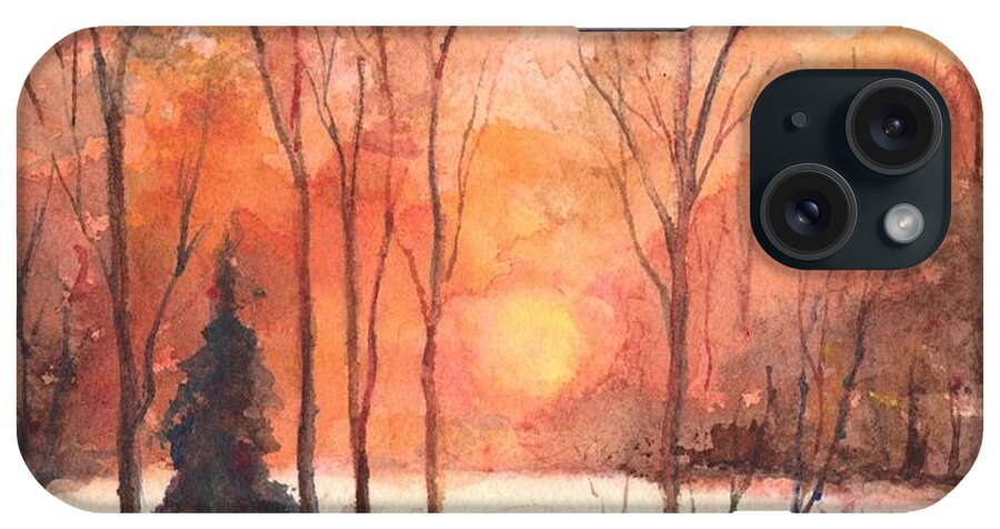 Sunset iPhone Case featuring the painting The Evening Glow by Carol Wisniewski
