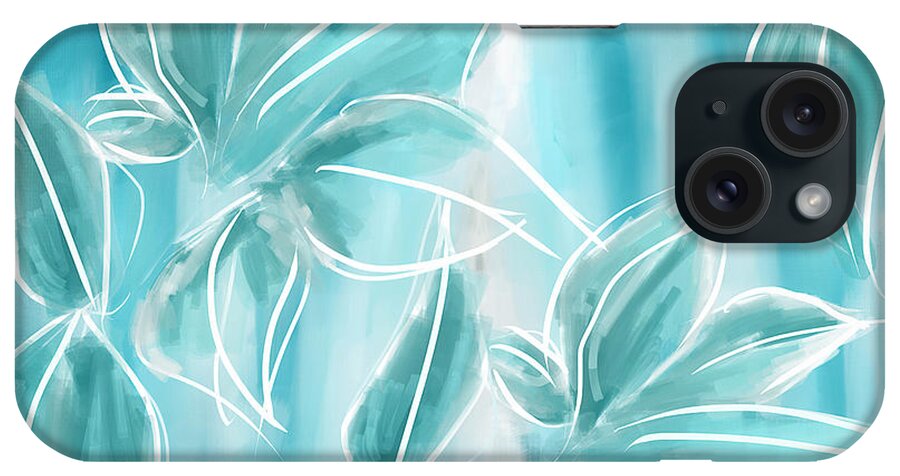 Blue iPhone Case featuring the painting Exquisite Bloom by Lourry Legarde