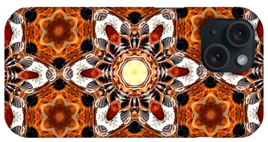 Digital Art iPhone Case featuring the digital art Eye Bee Mandala by Karen Buford