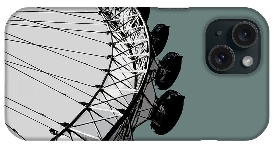 Eye iPhone Case featuring the mixed media Eye - Blue GREY #2 by BFA Prints