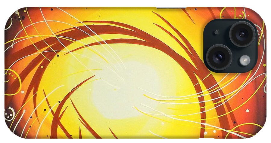 Abstract iPhone Case featuring the painting Eye of the Hurricane by Darren Robinson