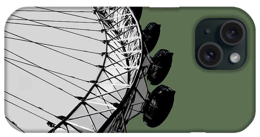 Eye iPhone Case featuring the mixed media Eye - Olive GREEN #1 by BFA Prints