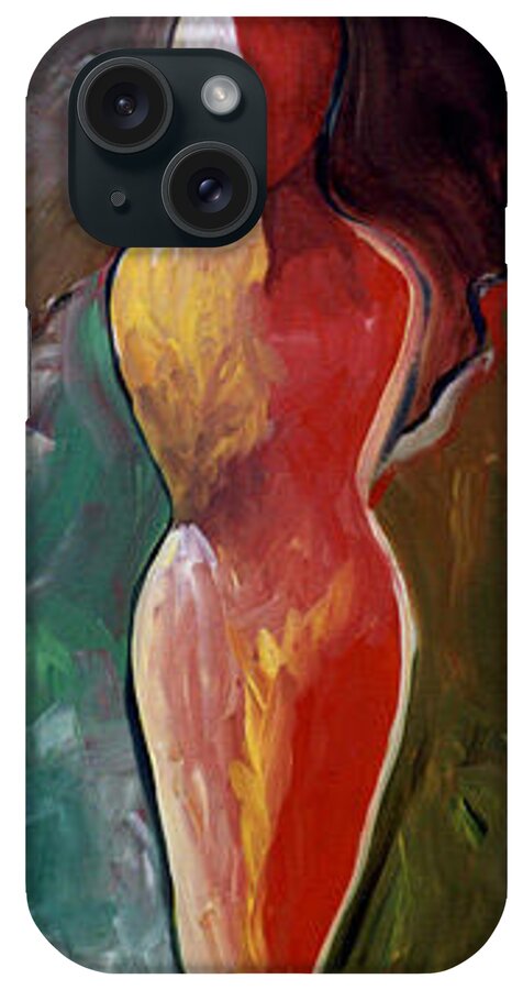 Abstract Figure iPhone Case featuring the painting Faceless Figure by Lance Headlee