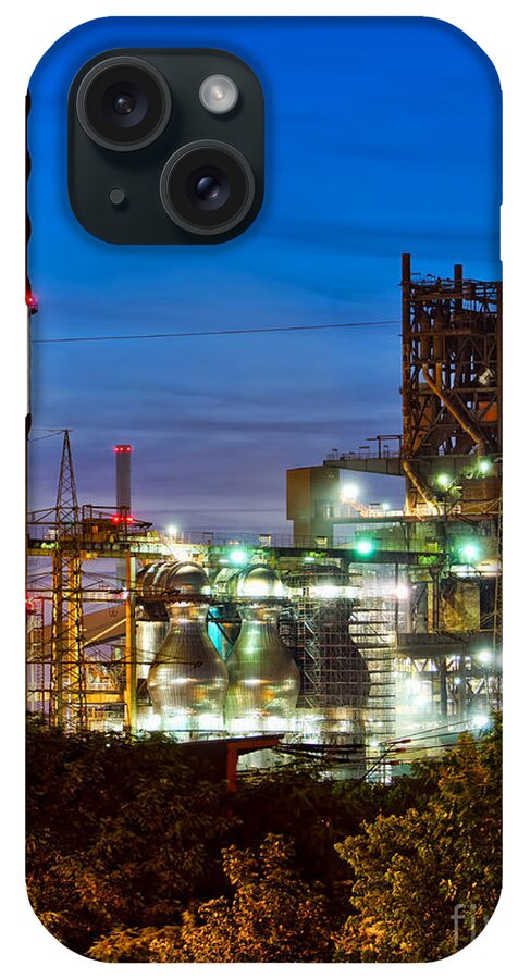 This Is A Picture Of A Factory Placed On A Small Hill In Duisburg Marxloh. The Picture Was Taken Using Hdr-technology. iPhone Case featuring the photograph Factory on the hill by Daniel Heine