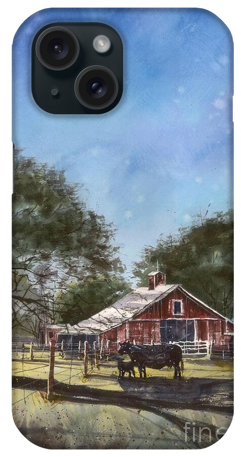  iPhone Case featuring the painting Faded Barn by Tim Oliver