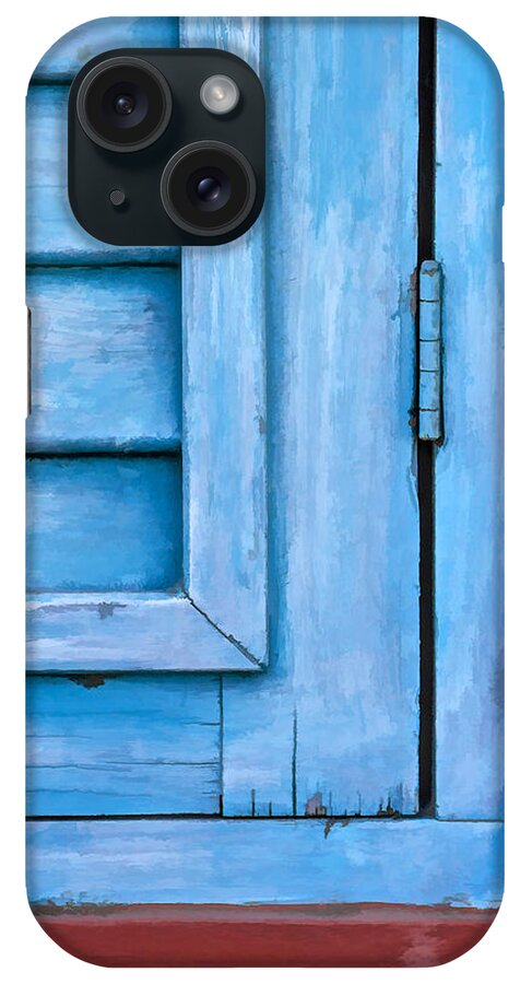 Kitchen Art iPhone Case featuring the photograph Faded Blue Shutter V by David Letts