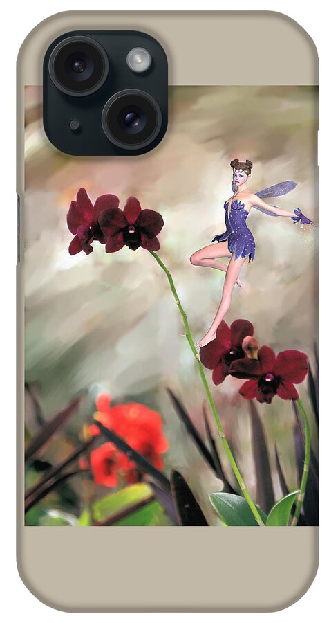 Fairy iPhone Case featuring the photograph Fairy in the Orchid Garden by Rosalie Scanlon