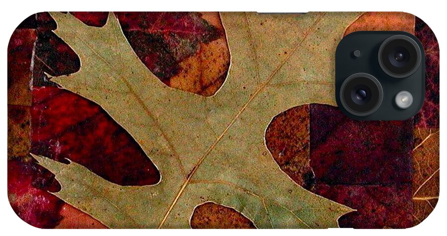 Autumn iPhone Case featuring the mixed media Fall Leaf Collage by Anna Ruzsan