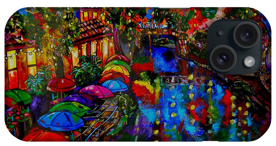San Antonio iPhone Case featuring the painting Fall on the Riverwalk by Patti Schermerhorn