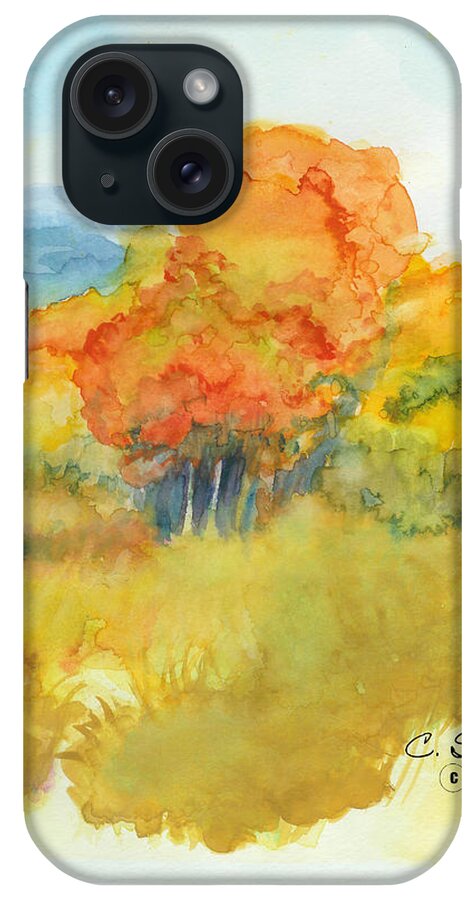 C Sitton Paintings iPhone Case featuring the painting Fall Trees 2 by C Sitton