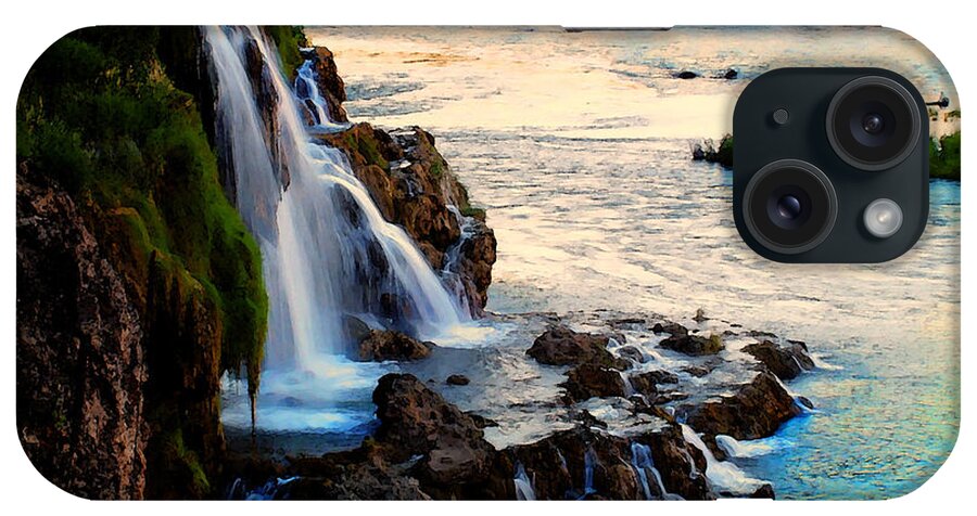 Watercolor iPhone Case featuring the photograph Fall Waterfall by Lane Erickson