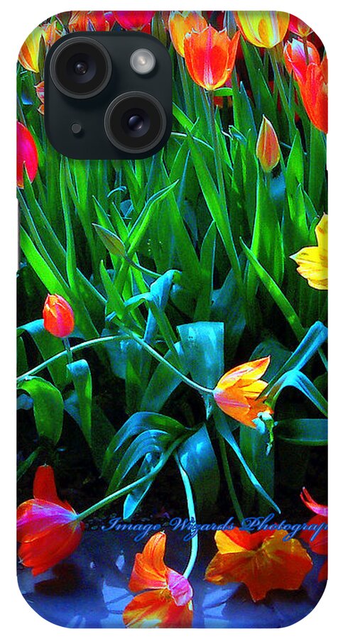 Fallen Tulips iPhone Case featuring the digital art Fallen Tulips by Pamela Smale Williams