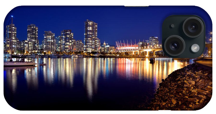 Terry Elniski Photography iPhone Case featuring the photograph False Creek After Sunset by Terry Elniski