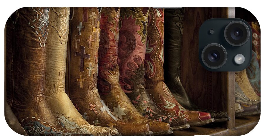 Boot iPhone Case featuring the photograph Fancy Western Wear Boots by David and Carol Kelly