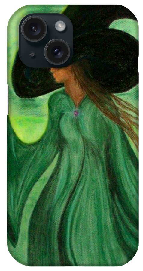 Witch iPhone Case featuring the pastel Fantasy Fashion by Carrie Skinner