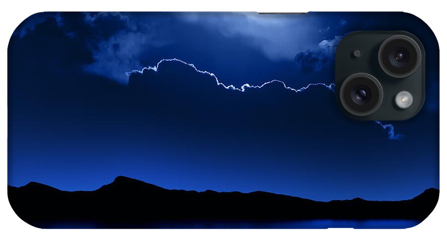 Moon iPhone Case featuring the photograph Fantasy Moon and Clouds over water by Johan Swanepoel