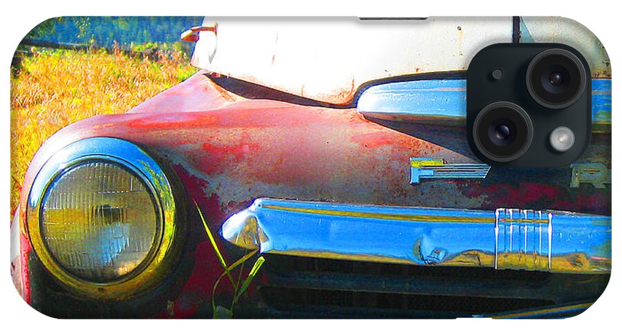 Truck iPhone Case featuring the photograph Fargo Red and White by Larry Hunter