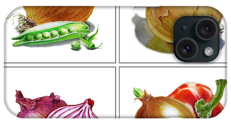 Onion iPhone Case featuring the painting Farmers Market Onion Collection by Irina Sztukowski