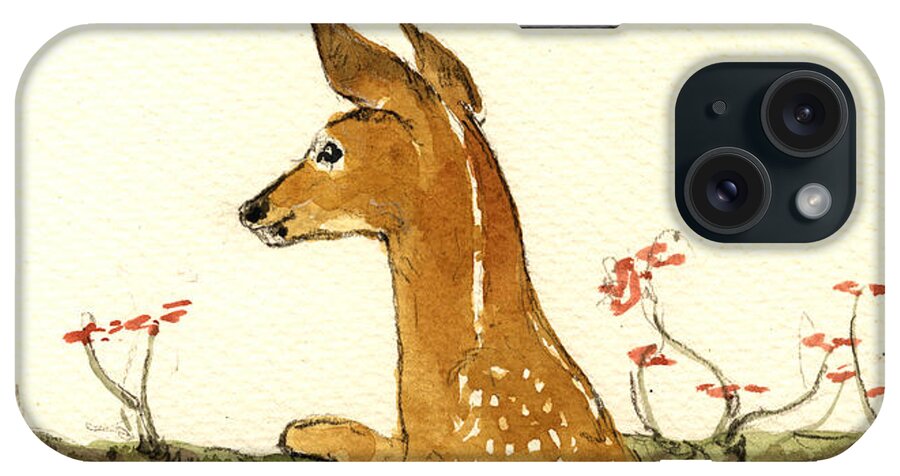 Fawn iPhone Case featuring the painting Fawn by Juan Bosco