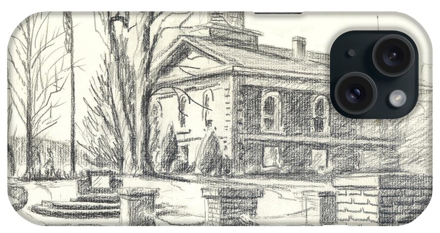 February Morning No Ctc102 iPhone Case featuring the drawing February Morning No CtC102 by Kip DeVore