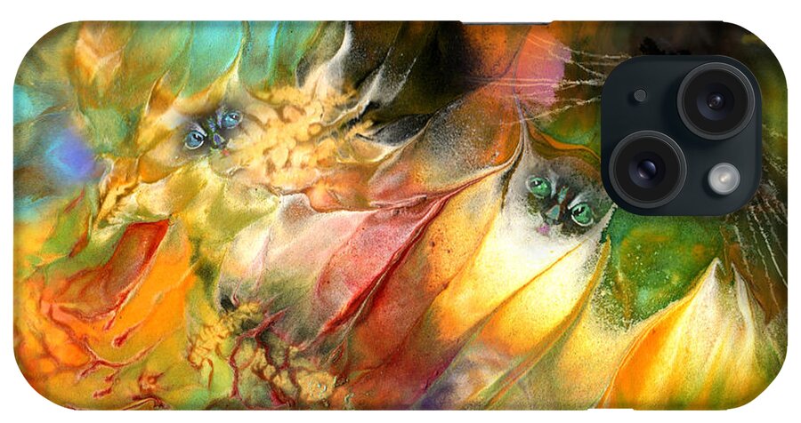 Fantasy iPhone Case featuring the painting Feline Dreams by Miki De Goodaboom