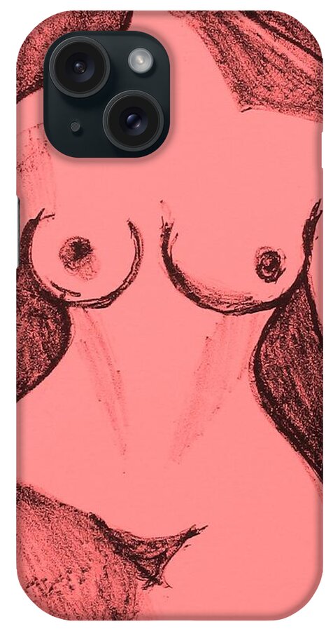 Figure Painting iPhone Case featuring the drawing Female Nude Figure by Anita Dale Livaditis