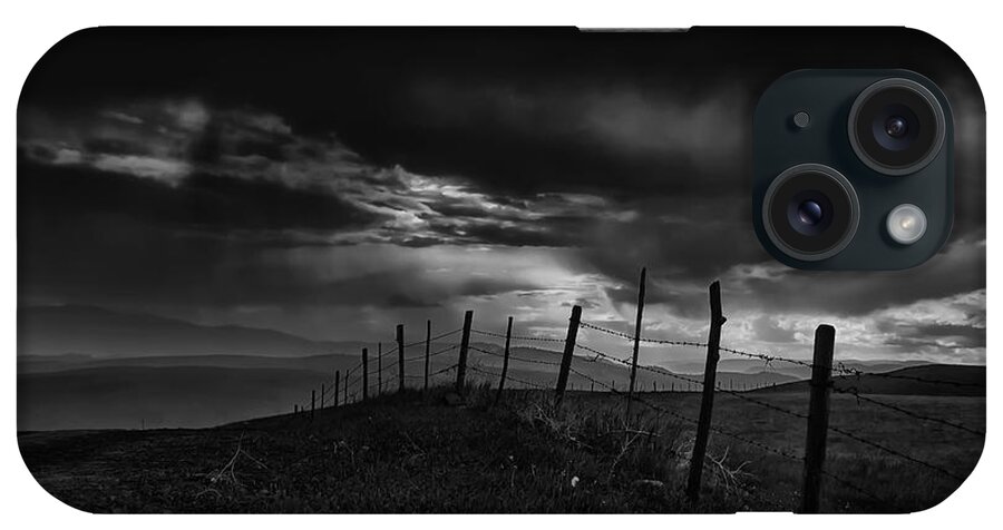 Black And White iPhone Case featuring the photograph Fence Line by Theresa Tahara