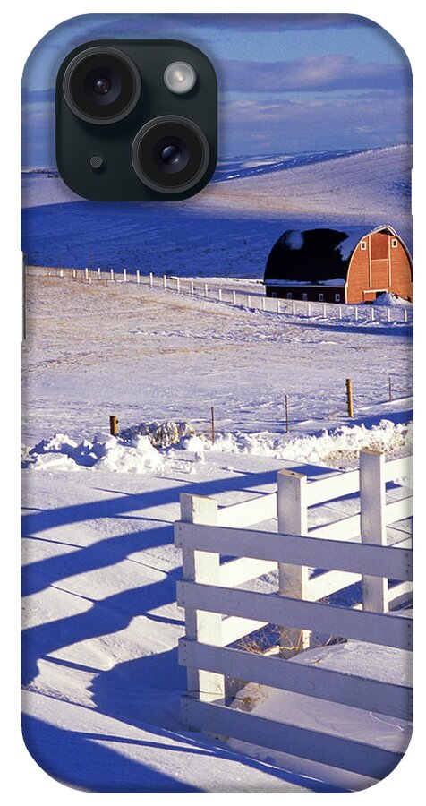 Usa iPhone Case featuring the photograph Fenced Barn by Doug Davidson