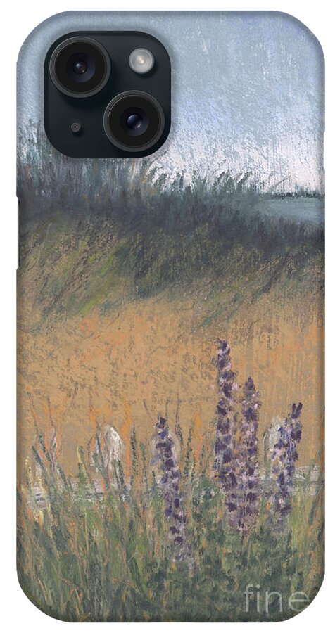 White Picket Fence iPhone Case featuring the painting Fenced-In Dune by Ginny Neece
