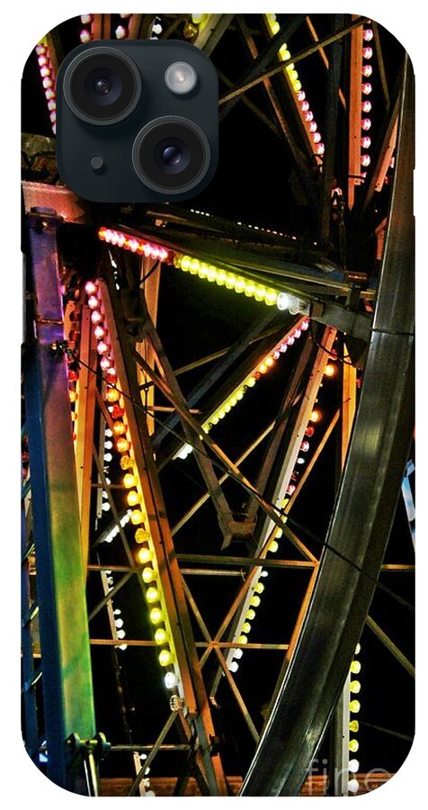 Ferris Wheel iPhone Case featuring the photograph Lit Ferris Wheel by Lilliana Mendez