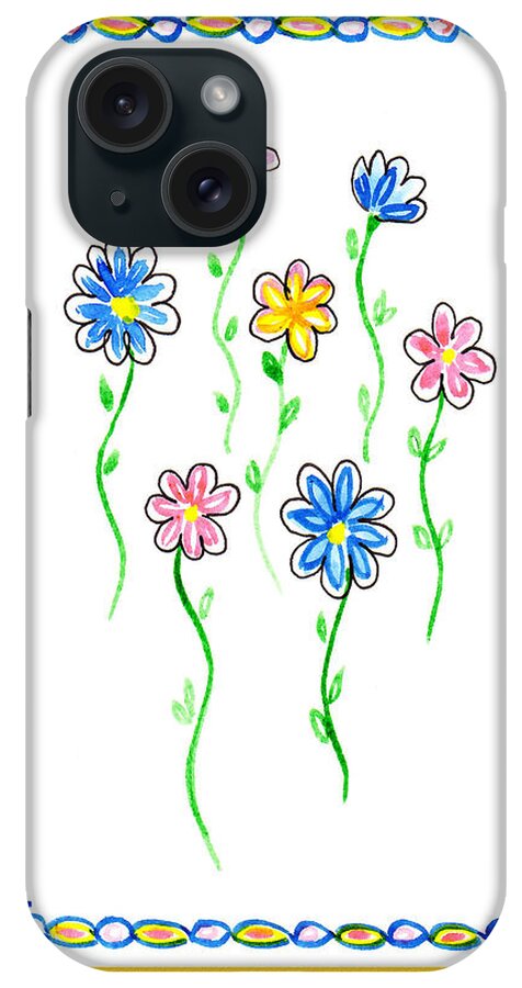 Festive Flowers iPhone Case featuring the painting Festive Flowers IV by Irina Sztukowski