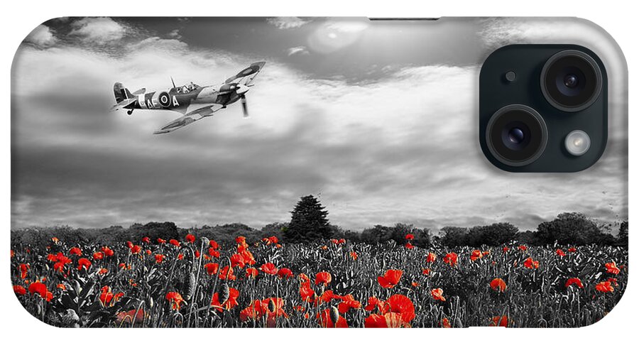 Supermarine Spitfire Mkvb iPhone Case featuring the digital art Field of Red by Airpower Art