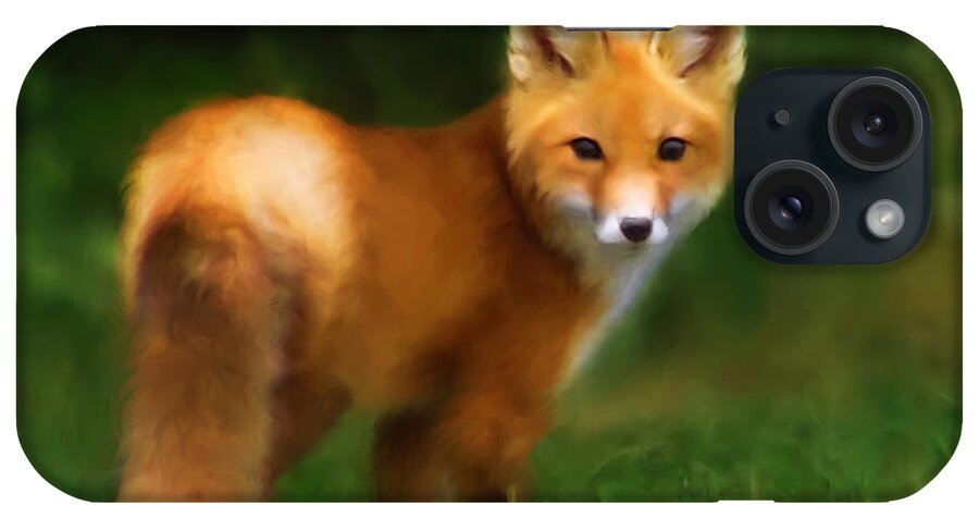 Fox iPhone Case featuring the painting Fiery Fox by Christina Rollo