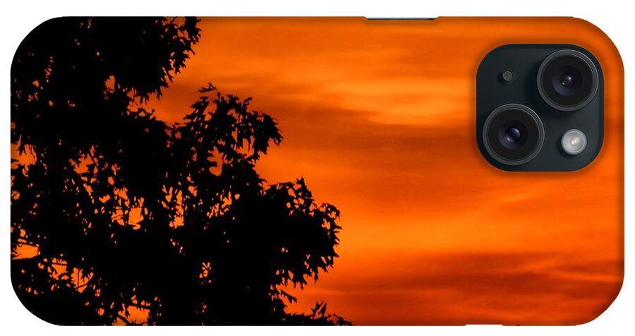 Sunset iPhone Case featuring the photograph Fiery Sunset by Deena Stoddard