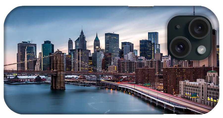 Downtown iPhone Case featuring the photograph Financial District at dusk by Mihai Andritoiu