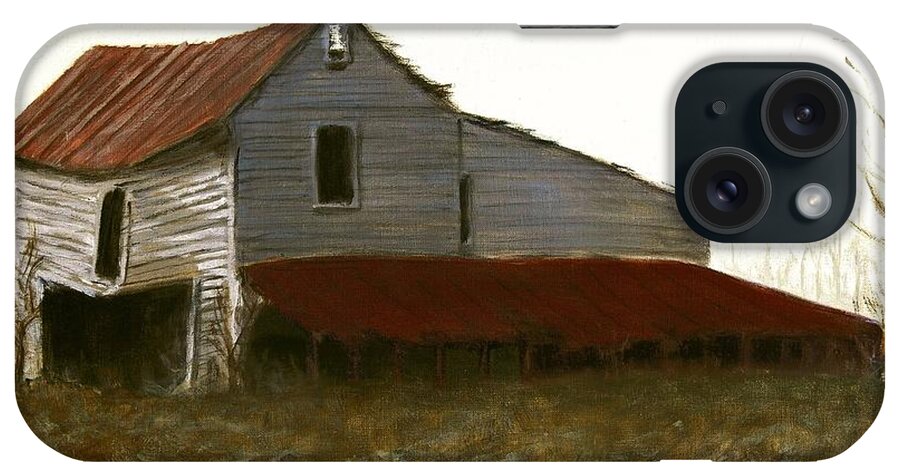 North Carolina iPhone Case featuring the painting Fine Art Oil Painting North Carolina Barn by G Linsenmayer