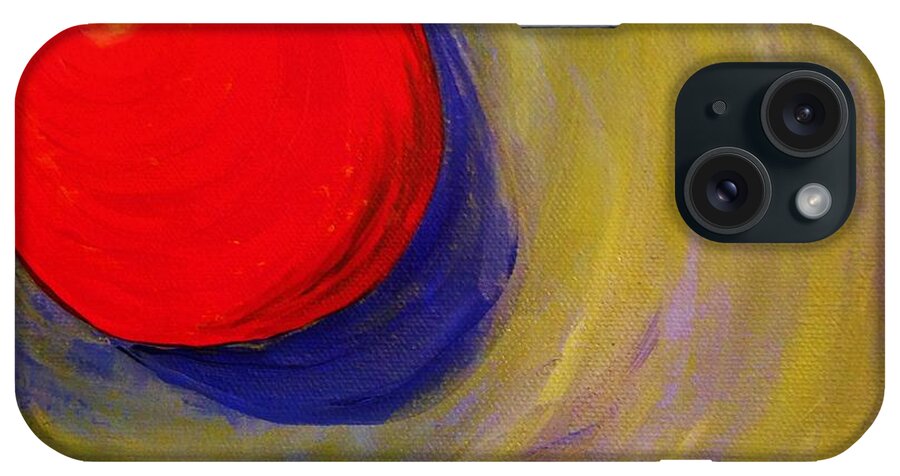 Primary Colors iPhone Case featuring the painting Fireball by Brigitte Emme