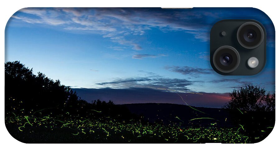 Landscape iPhone Case featuring the photograph Fireflies at dusk by Chris Bordeleau