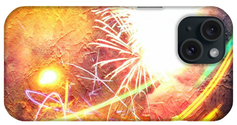 Fireworks iPhone Case featuring the photograph Fireworks as a painting by Karl Rose