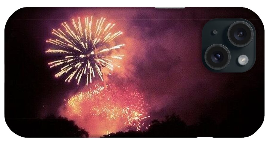 Dicksonnightout iPhone Case featuring the photograph #fireworks #dicksonnightout by Angela Davis