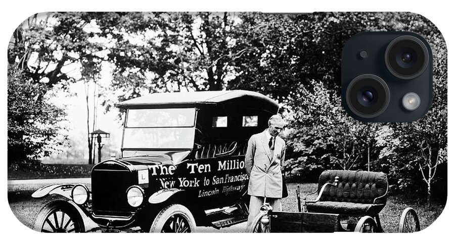 Henry Ford iPhone Case featuring the photograph First And Ten Millionth Ford Cars by Library Of Congress