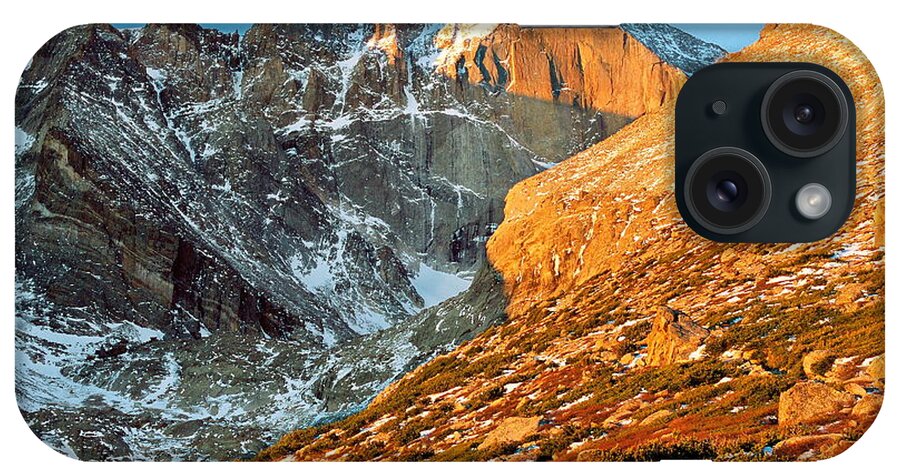 Landscapes iPhone Case featuring the photograph First Light at Longs Peak by Eric Glaser