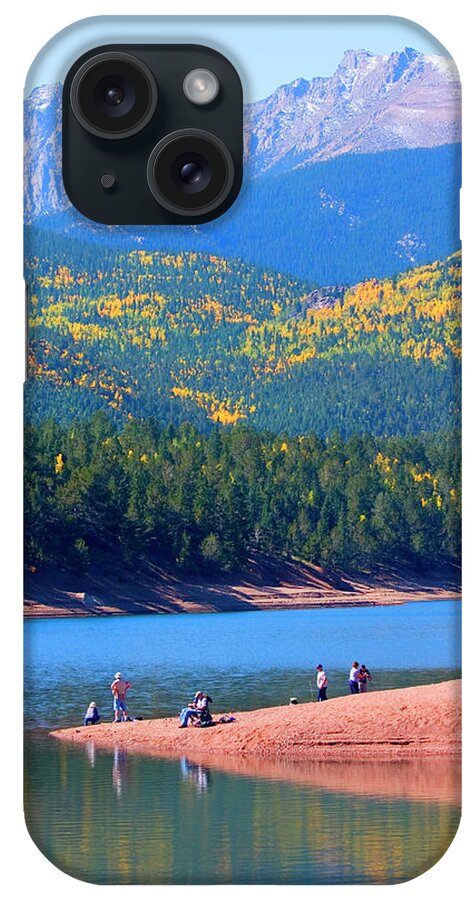 Aspen Leaf iPhone Case featuring the photograph Fishermen At Crystal Lake On Pikes Peak by Swkrullimaging