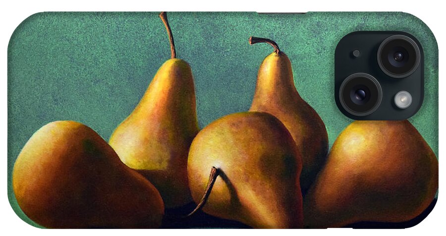 Pears iPhone Case featuring the painting Five Ripe Pears by Frank Wilson