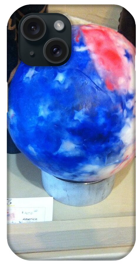 Encaustic iPhone Case featuring the painting Flag Ball by Vicki Ross